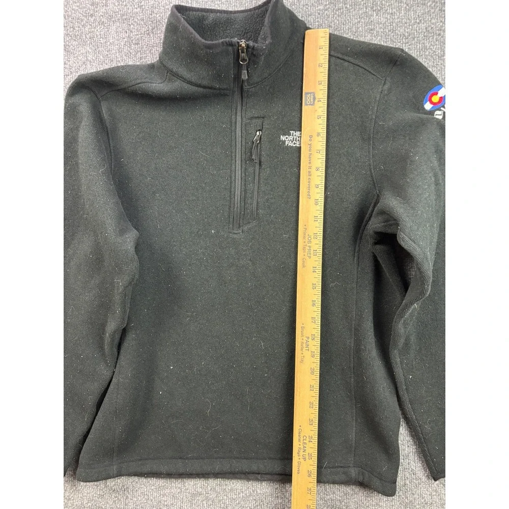 The North Face Fleece Pullover Mens Large Black Vail Colorado 1/4 Zip Jacket